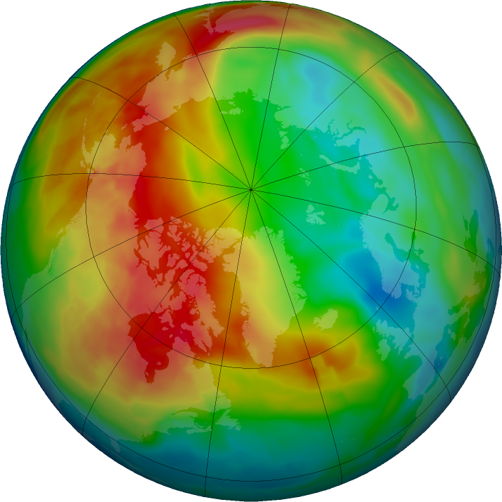 Arctic ozone map for 05 February 2016